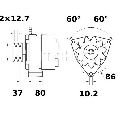 Generator / Alternator MAHLE ORIGINAL MG 100