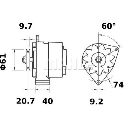 Generator / Alternator MAHLE ORIGINAL MG 497 Generator / Alternator MAHLE ORIGINAL MG 497