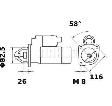 Starter MAHLE ORIGINAL MS 11</br>Piesa auto pentru Sistem pornire Starter MAHLE ORIGINAL MS 11</br>Piesa auto pentru Sistem pornire