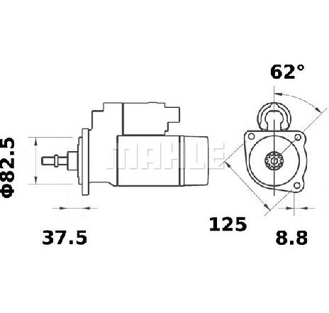 Starter MAHLE ORIGINAL MS 113</br>Piesa auto pentru Sistem pornire Starter MAHLE ORIGINAL MS 113</br>Piesa auto pentru Sistem pornire