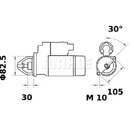 Starter MAHLE ORIGINAL MS 123</br>Piesa auto pentru Sistem pornire Starter MAHLE ORIGINAL MS 123</br>Piesa auto pentru Sistem pornire