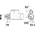 Starter MAHLE ORIGINAL MS 128</br>Piesa auto pentru Sistem pornire Starter MAHLE ORIGINAL MS 128</br>Piesa auto pentru Sistem pornire