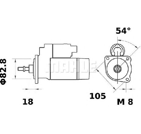 Starter MAHLE ORIGINAL MS 188</br>Piesa auto pentru Sistem pornire Starter MAHLE ORIGINAL MS 188</br>Piesa auto pentru Sistem pornire