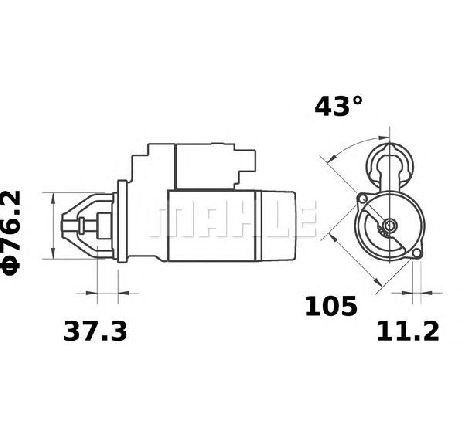 Starter MAHLE ORIGINAL MS 189</br>Piesa auto pentru Sistem pornire Starter MAHLE ORIGINAL MS 189</br>Piesa auto pentru Sistem pornire