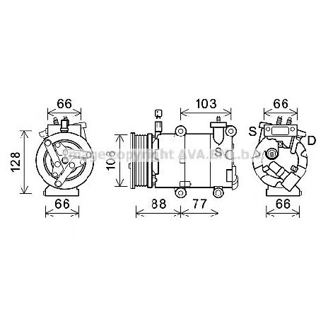 Compresor, climatizare PRASCO FDK585</br>Piesa auto pentru Sistem de aer conditionat Compresor, climatizare PRASCO FDK585</br>Piesa auto pentru Sistem de aer conditionat