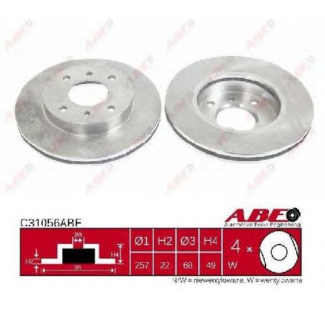 Disc frana ABE C31056ABE</br>Piesa auto pentru Frana disc Disc frana ABE C31056ABE</br>Piesa auto pentru Frana disc