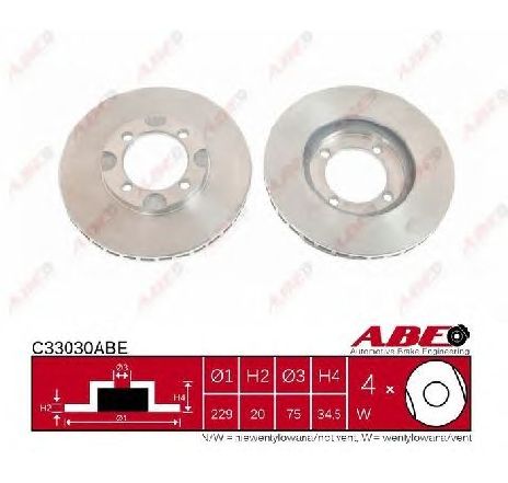 Disc frana ABE C33030ABE</br>Piesa auto pentru Frana disc Disc frana ABE C33030ABE</br>Piesa auto pentru Frana disc