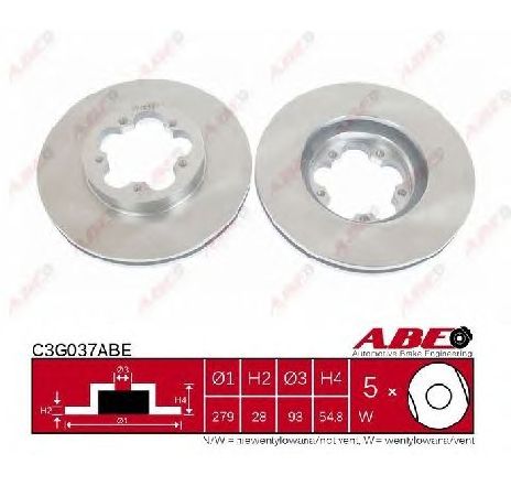Disc frana ABE C3G037ABE</br>Piesa auto pentru Frana disc Disc frana ABE C3G037ABE</br>Piesa auto pentru Frana disc