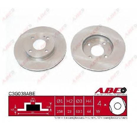 Disc frana ABE C3G038ABE</br>Piesa auto pentru Frana disc Disc frana ABE C3G038ABE</br>Piesa auto pentru Frana disc