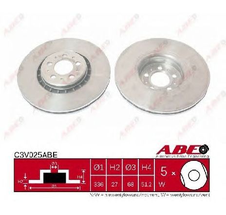 Disc frana ABE C3V025ABE</br>Piesa auto pentru Frana disc Disc frana ABE C3V025ABE</br>Piesa auto pentru Frana disc