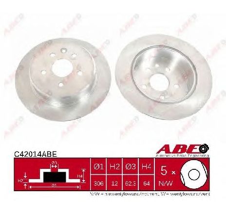 Disc frana ABE C42014ABE</br>Piesa auto pentru Frana disc Disc frana ABE C42014ABE</br>Piesa auto pentru Frana disc