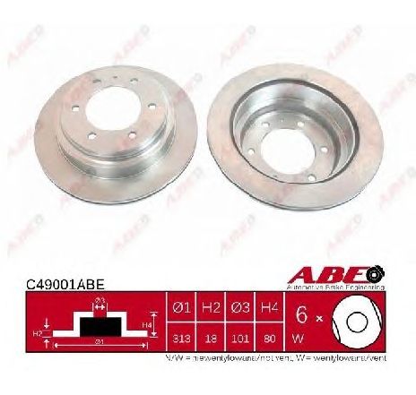 Disc frana ABE C49001ABE</br>Piesa auto pentru Frana disc Disc frana ABE C49001ABE</br>Piesa auto pentru Frana disc