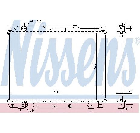 Radiator, racire motor NISSENS 64196A Radiator, racire motor NISSENS 64196A