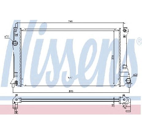 Radiator, racire motor NISSENS 68528 Radiator, racire motor NISSENS 68528
