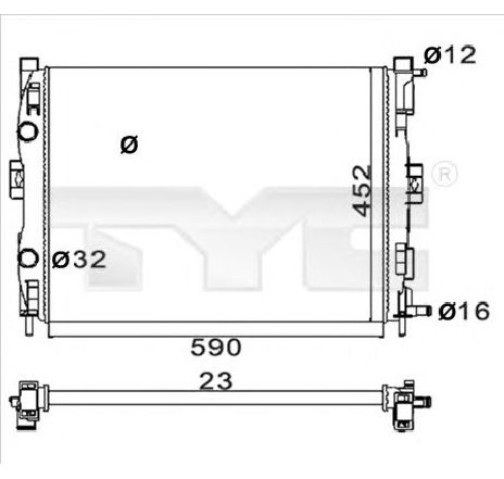Radiator, racire motor TYC 728-0059-R</br>Piesa auto pentru Radiator racire apa/ ulei Radiator, racire motor TYC 728-0059-R</br>Piesa auto pentru Radiator racire apa/ ulei