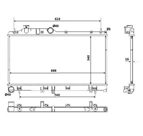 Radiator, racire motor NRF 53929 Radiator, racire motor NRF 53929