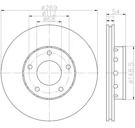 Disc frana HELLA 8DD 355 115-441 Disc frana HELLA 8DD 355 115-441