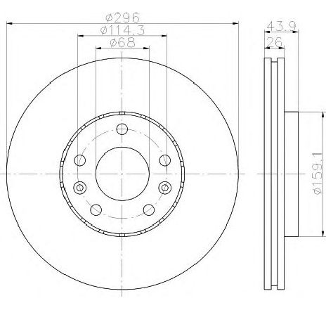 Disc frana HELLA 8DD 355 116-161 Disc frana HELLA 8DD 355 116-161