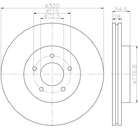 Disc frana HELLA 8DD 355 117-801 Disc frana HELLA 8DD 355 117-801