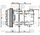 Compresor, climatizare HELLA 8FK 351 113-101