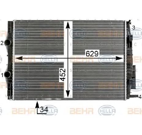 Radiator, racire motor HELLA 8MK 376 700-401 Radiator, racire motor HELLA 8MK 376 700-401