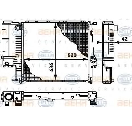 Radiator, racire motor HELLA 8MK 376 713-241 Radiator, racire motor HELLA 8MK 376 713-241