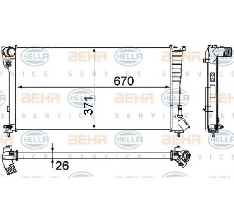 Radiator, racire motor HELLA 8MK 376 717-611 Radiator, racire motor HELLA 8MK 376 717-611