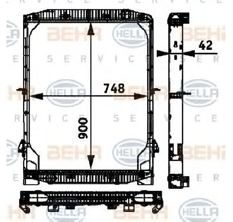 Radiator, racire motor HELLA 8MK 376 721-751 Radiator, racire motor HELLA 8MK 376 721-751