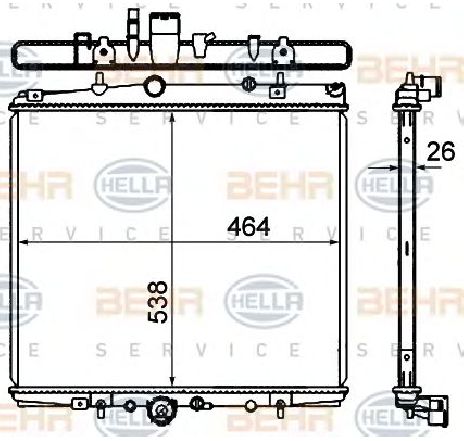 Radiator, racire motor HELLA 8MK 376 735-321 Radiator, racire motor HELLA 8MK 376 735-321