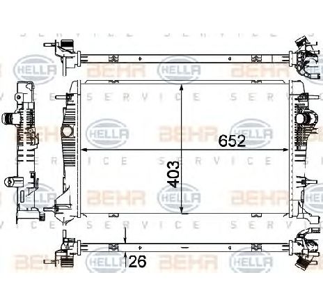 Radiator, racire motor HELLA 8MK 376 735-391 Radiator, racire motor HELLA 8MK 376 735-391