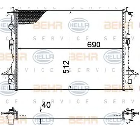 Radiator, racire motor HELLA 8MK 376 754-091 Radiator, racire motor HELLA 8MK 376 754-091