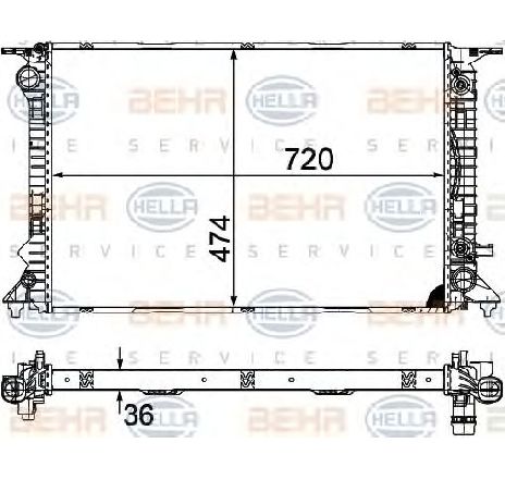 Radiator, racire motor HELLA 8MK 376 754-751 Radiator, racire motor HELLA 8MK 376 754-751