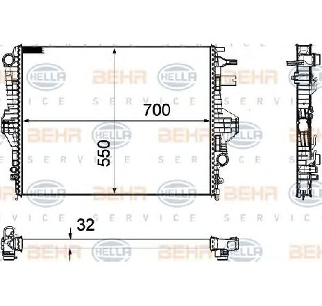 Radiator, racire motor HELLA 8MK 376 756-351 Radiator, racire motor HELLA 8MK 376 756-351