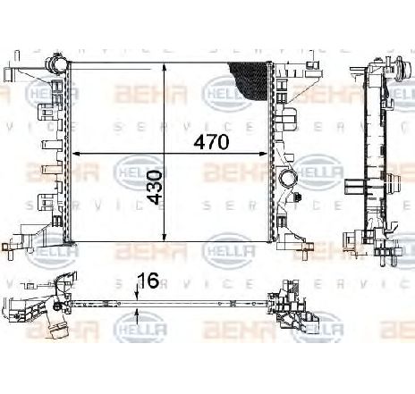 Radiator, racire motor HELLA 8MK 376 756-441 Radiator, racire motor HELLA 8MK 376 756-441