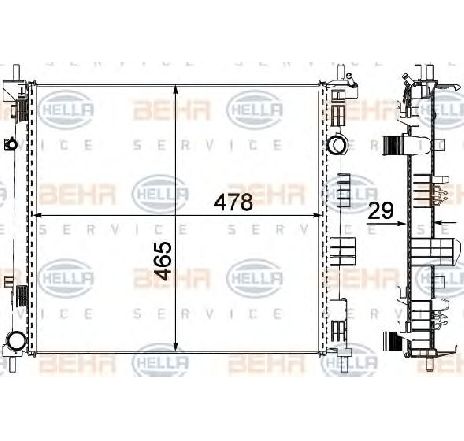 Radiator, racire motor HELLA 8MK 376 762-181 Radiator, racire motor HELLA 8MK 376 762-181