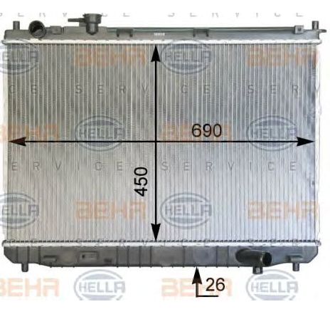 Radiator, racire motor HELLA 8MK 376 763-551 Radiator, racire motor HELLA 8MK 376 763-551