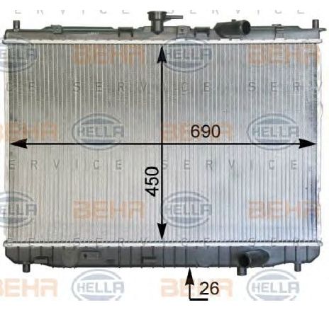 Radiator, racire motor HELLA 8MK 376 763-561 Radiator, racire motor HELLA 8MK 376 763-561