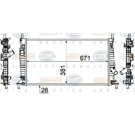 Radiator, racire motor HELLA 8MK 376 764-341 Radiator, racire motor HELLA 8MK 376 764-341