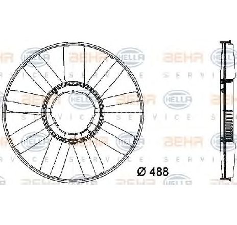 Paleta ventilator, racire motor HELLA 8MV 376 733-211</br>Piesa auto pentru Sistem de racire motor Paleta ventilator, racire motor HELLA 8MV 376 733-211</br>Piesa auto pentru Sistem de racire motor