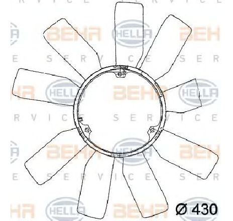 Paleta ventilator, racire motor HELLA 8MV 376 741-181</br>Piesa auto pentru Sistem de racire motor Paleta ventilator, racire motor HELLA 8MV 376 741-181</br>Piesa auto pentru Sistem de racire motor