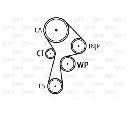 Set pompa apa + curea dintata VALEO 614517</br>Piesa auto pentru Curea distributie / Rola de tensionare / Rola de ghidare