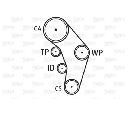Set pompa apa + curea dintata VALEO 614555</br>Piesa auto pentru Curea distributie / Rola de tensionare / Rola de ghidare