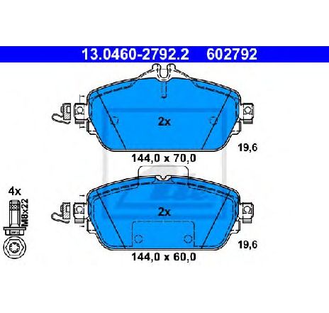 Set placute frana,frana disc ATE 13.0460-2792.2 Set placute frana,frana disc ATE 13.0460-2792.2