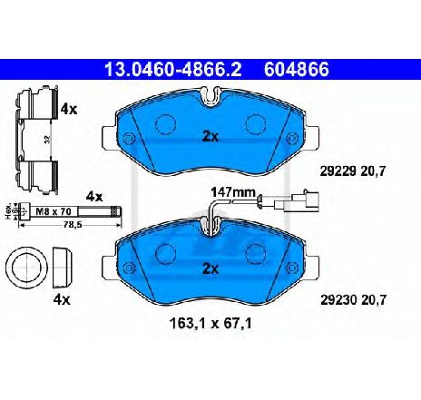 Set placute frana,frana disc ATE 13.0460-4866.2 Set placute frana,frana disc ATE 13.0460-4866.2