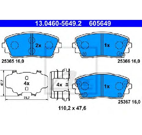 Set placute frana,frana disc ATE 13.0460-5649.2 Set placute frana,frana disc ATE 13.0460-5649.2
