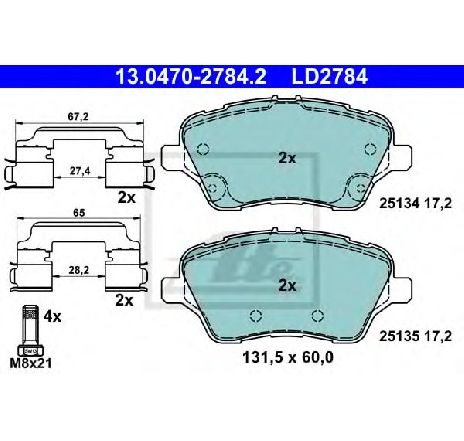 Set placute frana,frana disc ATE 13.0470-2784.2</br>Piesa auto pentru Frana disc Set placute frana,frana disc ATE 13.0470-2784.2</br>Piesa auto pentru Frana disc