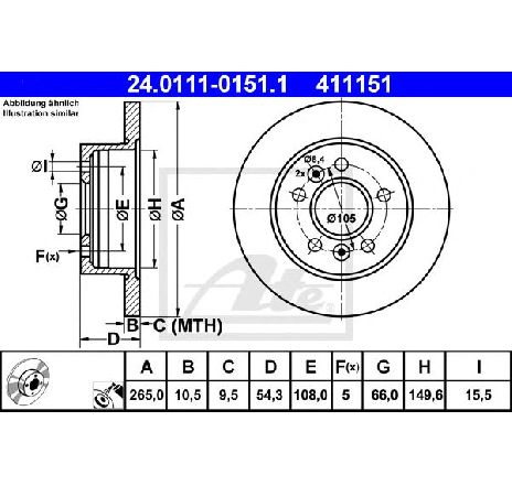 Disc frana ATE 24.0111-0151.1 Disc frana ATE 24.0111-0151.1