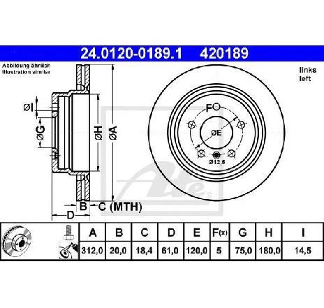 Disc frana ATE 24.0120-0189.1 Disc frana ATE 24.0120-0189.1