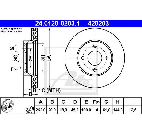 Disc frana ATE 24.0120-0203.1 Disc frana ATE 24.0120-0203.1