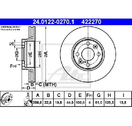 Disc frana ATE 24.0122-0270.1 Disc frana ATE 24.0122-0270.1